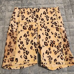 Leopard Print High-Waisted Shorts